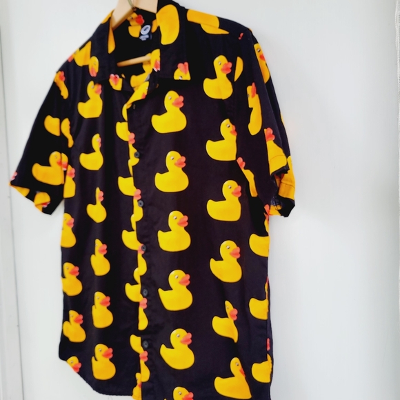 NEFF Trippy Rubber Duck Poolside Button Party Shirt Cruise Jeep Mens Size small - Picture 3 of 8